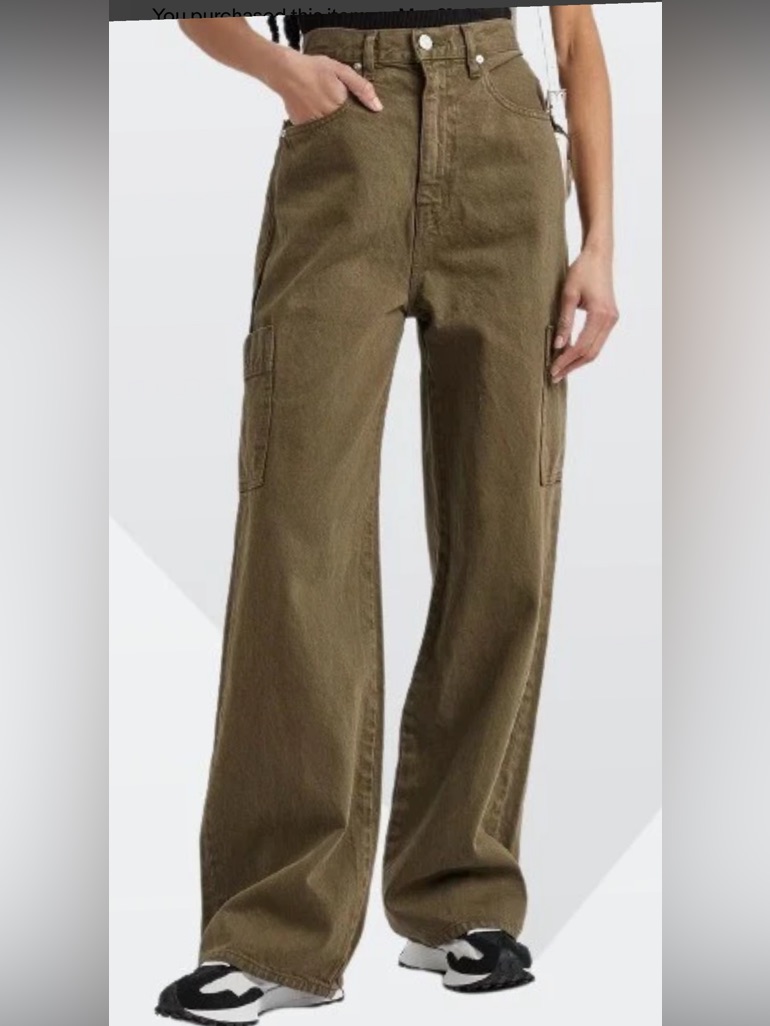 Frame High-Rise Baggy Pocket Jeans - Surplus Washed. Nwt, Size 27